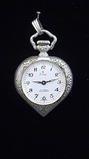 Usado, Elegante relógio pingente de rosto aberto Art Deco Stowa (Ger) prata formato de coração 14,5 g comprar usado  Enviando para Brazil