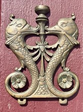Placa antiga de bronze golfinho floral vitoriana Deco renascimento móveis ferragens comprar usado  Enviando para Brazil
