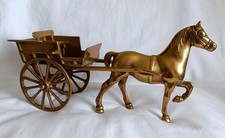 Cavalo e carrinho articulados vintage de latão maciço - com banco removível comprar usado  Enviando para Brazil