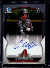 2023 Bowman Chrome Christian Cerda Prospect Auto 1º #CPA-CCE comprar usado  Enviando para Brazil