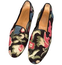 Sapato chinelo Stubbs & Wootton floral estampa preta tapeçaria ponta de agulha tamanho 9 comprar usado  Enviando para Brazil