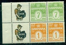 DINAMARCA #RE31, 34 7ore verde e 1ore amarelo, painel completo de 6 K.K.K.K. og, NH, usado comprar usado  Enviando para Brazil