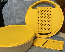 Kit de ralador/fatiador amarelo vintage Tupperware tigela com tampa e acessórios comprar usado  Enviando para Brazil