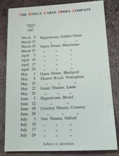 1967 oyly carte for sale  STROUD