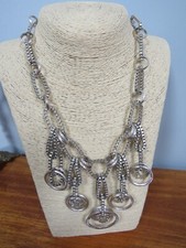 Steampunk silvertone necklace for sale  ELY