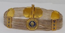 Pulseira de corrente vintage turca prata esterlina 925 esmalte raposa comprar usado  Enviando para Brazil