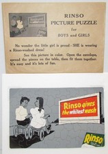 Quebra-cabeça publicitário vintage de detergente para lavanderia Rinso com envelope original comprar usado  Enviando para Brazil