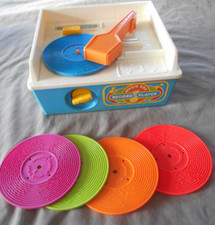 Antigo 1987 Fisher Price Caixa de Música Gravador 5 Discos Wind Up TESTADO/FUNCIONA EUA 10 comprar usado  Enviando para Brazil