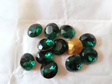 Pacote completo 12 tchecos. Strass redondo de vidro 20 mm esmeralda/folhado. comprar usado  Enviando para Brazil