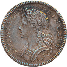 1699 Legitimidad de la Sucesión Jacobita, James 27mm Medalla de Plata MI 204/519 E381 segunda mano  Embacar hacia Mexico
