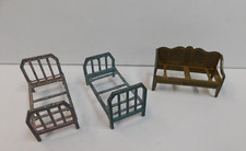 MOBÍLIA VINTAGE 3 PEÇAS DE FERRO FUNDIDO KILGORE PARA CASA DE BONECAS, 2 CAMAS, SOFÁ comprar usado  Enviando para Brazil