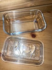 Glass lidded butter for sale  CHESTERFIELD