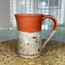 Caneca de cerâmica artesanal, xícara de café cerâmica salpicada branca coral rústica comprar usado  Enviando para Brazil