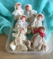 6x Casa de bonecas de porcelana articulada em miniatura bonecas bebê - cabelo de gengibre comprar usado  Enviando para Brazil