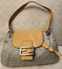 Usado, Bolsa de mão FENDI padrão abobrinha cordão couro lona cinza comprar usado  Enviando para Brazil