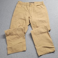 Calça REI masculina 34 x 30 cáqui bege reta trabalho ao ar livre lona algodão orgânico comprar usado  Enviando para Brazil