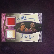 2024 Leaf In the Game Usado ALLEN IVERSON/STEVE FRANCIS Dual Patch Auto #5/6 🔥🔥 comprar usado  Enviando para Brazil