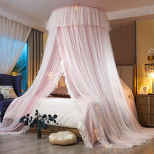 Cobertura de cama infantil mosquiteiro cortina cúpula redonda romântica algodão comprar usado  Enviando para Brazil