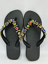 Sandálias chinelos strass havaianas noiva casamento nupcial dia das mães preto comprar usado  Enviando para Brazil