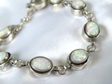 Pulseira de opala vintage de prata esterlina 925 estilo sudoeste 8", usado comprar usado  Enviando para Brazil