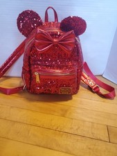 Mini mochila Red Sequin Minnie Mouse Loungefly, Disney Park exclusiva em excelente estado usado  comprar usado  Enviando para Brazil
