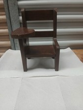 Cadeira escolar grande marrom escura madeira maciça para bonecas 7" de largura e 10" de altura comprar usado  Enviando para Brazil