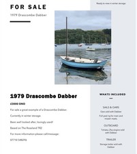 Drascombe dabber sailing for sale  TRURO
