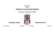 Colchester united fleetwood for sale  WALSALL