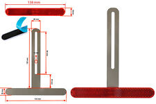 Premium Edelstahl T-Halter 130mm mit Reflektor Rot E-geprüft Katzenauge Motorrad comprar usado  Enviando para Brazil