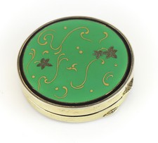 Estojo compacto importado de prata esterlina e esmalte verde H.C. Freeman London, 1927 comprar usado  Enviando para Brazil