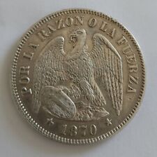 Moneda de plata CHILE 50 centavos 1870 XF, usado segunda mano  Embacar hacia Argentina