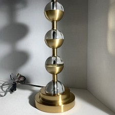 Abajur de mesa estilo moderno meados do século iluminação vidro e metal tom dourado sem sombra comprar usado  Enviando para Brazil
