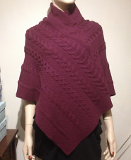 Poncho Aran Sweater Market Ireland 100 % lana ciruela oscura púrpura nuevo sin etiquetas pequeño mediano, usado segunda mano  Embacar hacia Argentina