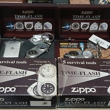 Lote de 2 porta-chaves zippo Time-Flash Survival 5 ferramentas com isqueiro banhado a prata comprar usado  Enviando para Brazil