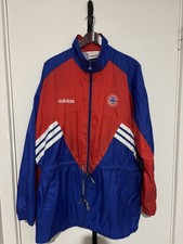 Jaqueta de chuva Adidas Bayern Munich anos 90 vintage futebol corta-vento tamanho G/XL comprar usado  Enviando para Brazil