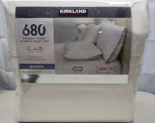Juego de sábanas Kirkland Signature QUEEN 680 hilos 6 piezas BLANCO BRILLANTE segunda mano  Embacar hacia Mexico