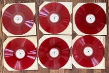 Vintage Red Vinyl 10” Records, 1950's, 6 Records. For Decor/Crafts, Untested! comprar usado  Enviando para Brazil