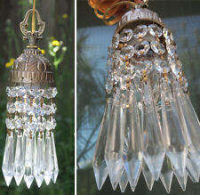 PAR de 10" Vintage Deco Cast spelter lâmpada SWAG lustre prisma de cristal comprar usado PAR de 10" Vintage Deco Cast spelter lâmpada SWAG lustre prisma de cristal comprar usado  Enviando para Brazil