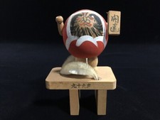 K1090 / Boneca de madeira / DARUMA / OKIMONO Interior / Vintage japonês comprar usado  Enviando para Brazil