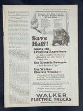 Anúncio de revista - 1923 - Caminhões elétricos Walker - Chicago, IL comprar usado  Enviando para Brazil