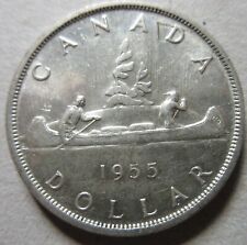 Moneda de dólar de plata canadiense 1955. BONITO GRADO $1 (RP) segunda mano  Embacar hacia Argentina