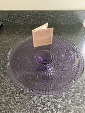 Usado, Suporte para bolo Godinger ametista vidro padrão medalhão vintage roxo comprar usado  Enviando para Brazil