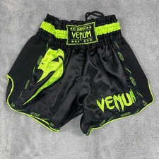 Shorts infantil Venum gigante de muay thai pequeno preto logotipo elástico cintura cordão comprar usado  Enviando para Brazil