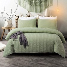 Green seersucker double for sale  WAKEFIELD