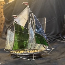 Estátua figurativa prata veleiro vitral 8x 9 1/2 pol, usado comprar usado  Enviando para Brazil