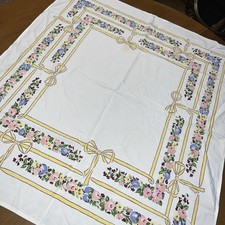 Toalha de mesa floral vintage anos 50 arcos flores borda café casa campo 30x34 comprar usado  Enviando para Brazil