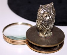 Ornamento de mesa de lupa esculpida coruja 3x3,5 polegadas meados do século comprar usado  Enviando para Brazil