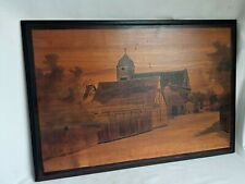 Tableau pyrogravé village d'occasion  Bollwiller