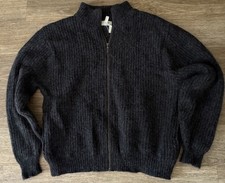 Usado, Cardigã suéter masculino vintage LL Bean cinza escuro lã zíper completo bolsos EUA GG comprar usado  Enviando para Brazil