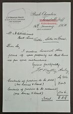 1903 J. P. Bentley Anley, engenheiro civil e de mineração, Kidsgrove, carta de funcionários comprar usado  Enviando para Brazil